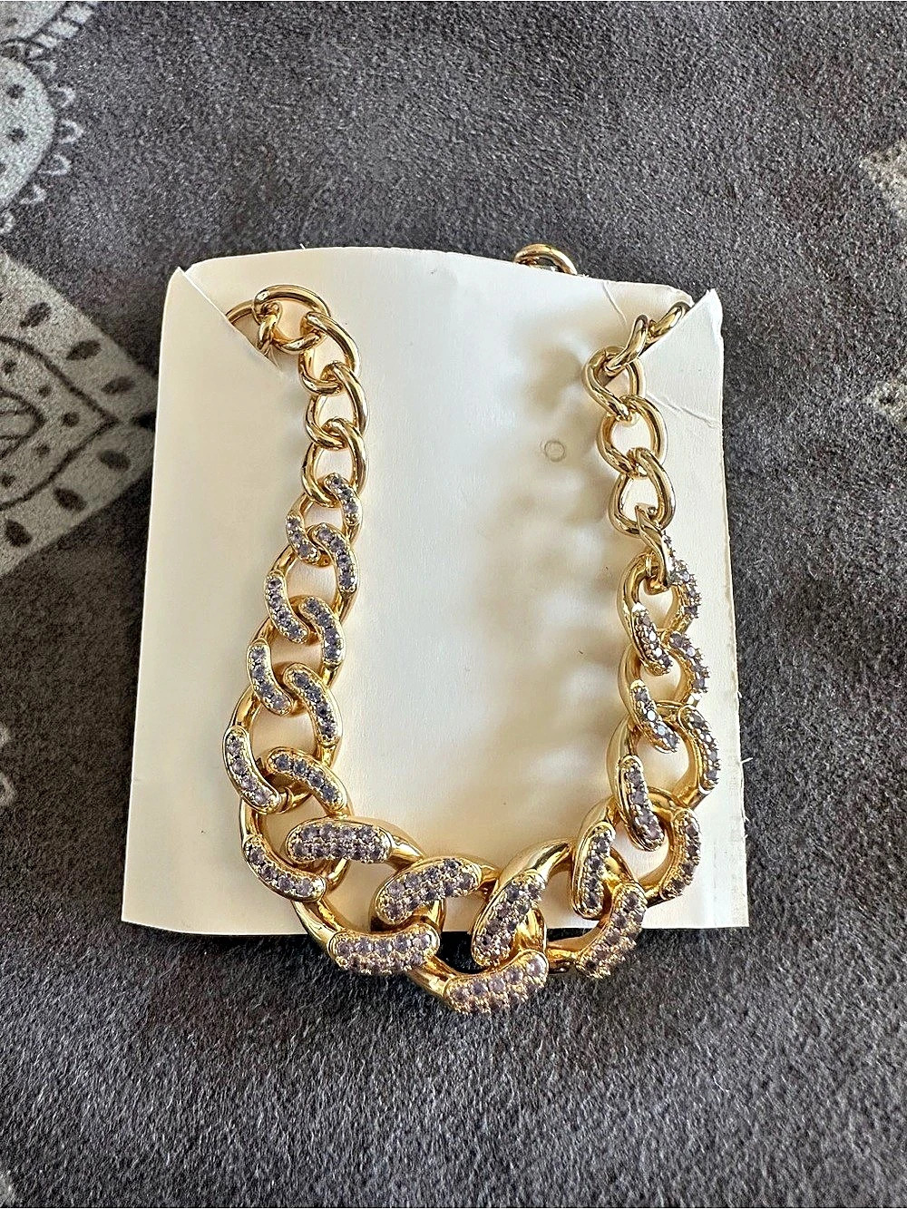 Bomb Party Gold Cuban Chain Lavender CZ